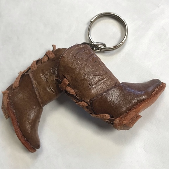 Leather cowboy boot keychain NWOT - Picture 3 of 5